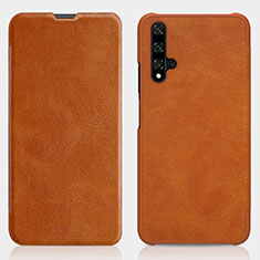 Coque Portefeuille Livre Cuir Etui Clapet T02 pour Huawei Nova 5T Orange