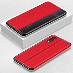Coque Portefeuille Livre Cuir Etui Clapet T02 pour Huawei P20 Rouge