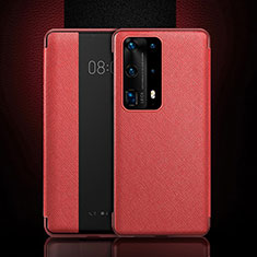 Coque Portefeuille Livre Cuir Etui Clapet T02 pour Huawei P40 Pro+ Plus Rouge