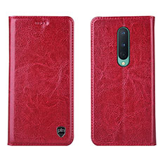 Coque Portefeuille Livre Cuir Etui Clapet T02 pour OnePlus 8 Rouge