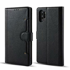 Coque Portefeuille Livre Cuir Etui Clapet T02 pour Samsung Galaxy Note 10 Plus 5G Noir