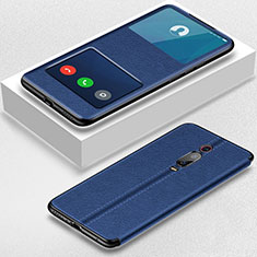 Coque Portefeuille Livre Cuir Etui Clapet T02 pour Xiaomi Mi 9T Bleu