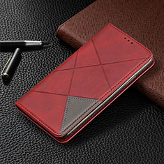 Coque Portefeuille Livre Cuir Etui Clapet T02 pour Xiaomi Redmi Note 9 Pro Max Rouge