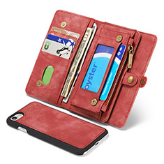 Coque Portefeuille Livre Cuir Etui Clapet T03 pour Apple iPhone 7 Rouge