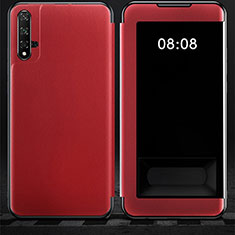 Coque Portefeuille Livre Cuir Etui Clapet T03 pour Huawei Honor 20 Rouge