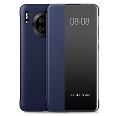 Coque Portefeuille Livre Cuir Etui Clapet T03 pour Huawei Mate 30E Pro 5G Bleu