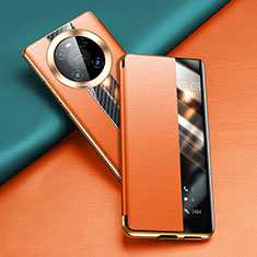 Coque Portefeuille Livre Cuir Etui Clapet T03 pour Huawei Mate 40 Orange