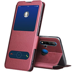 Coque Portefeuille Livre Cuir Etui Clapet T03 pour Huawei Nova 5i Vin Rouge