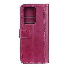 Coque Portefeuille Livre Cuir Etui Clapet T03 pour Huawei P40 Pro+ Plus Rose Rouge