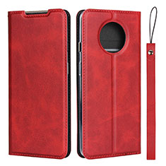 Coque Portefeuille Livre Cuir Etui Clapet T03 pour OnePlus 7T Rouge