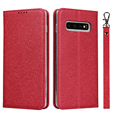 Coque Portefeuille Livre Cuir Etui Clapet T03 pour Samsung Galaxy S10 5G Rouge