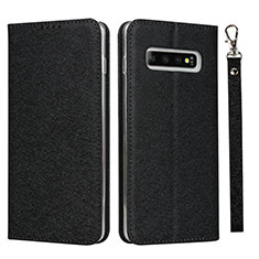 Coque Portefeuille Livre Cuir Etui Clapet T03 pour Samsung Galaxy S10 Noir