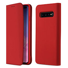 Coque Portefeuille Livre Cuir Etui Clapet T03 pour Samsung Galaxy S10 Plus Rouge