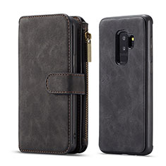 Coque Portefeuille Livre Cuir Etui Clapet T03 pour Samsung Galaxy S9 Plus Noir