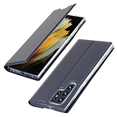 Coque Portefeuille Livre Cuir Etui Clapet T03D pour Samsung Galaxy S21 Ultra 5G Bleu