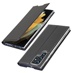 Coque Portefeuille Livre Cuir Etui Clapet T03D pour Samsung Galaxy S21 Ultra 5G Noir
