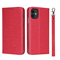 Coque Portefeuille Livre Cuir Etui Clapet T04 pour Apple iPhone 11 Rouge