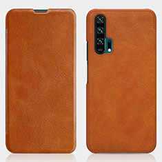 Coque Portefeuille Livre Cuir Etui Clapet T04 pour Huawei Honor 20 Pro Orange