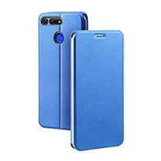 Coque Portefeuille Livre Cuir Etui Clapet T04 pour Huawei Honor View 20 Bleu