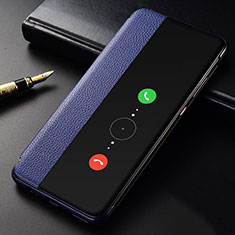Coque Portefeuille Livre Cuir Etui Clapet T04 pour Huawei Mate 30 5G Bleu