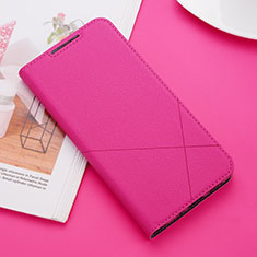 Coque Portefeuille Livre Cuir Etui Clapet T04 pour Huawei P20 Lite (2019) Rose Rouge