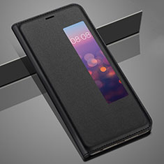 Coque Portefeuille Livre Cuir Etui Clapet T04 pour Huawei P20 Noir