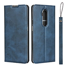 Coque Portefeuille Livre Cuir Etui Clapet T04 pour OnePlus 7T Pro Bleu