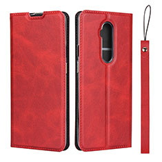 Coque Portefeuille Livre Cuir Etui Clapet T04 pour OnePlus 7T Pro Rouge