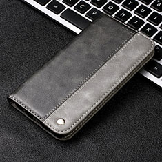 Coque Portefeuille Livre Cuir Etui Clapet T04 pour Samsung Galaxy Note 10 Gris