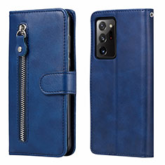 Coque Portefeuille Livre Cuir Etui Clapet T04 pour Samsung Galaxy Note 20 Ultra 5G Bleu