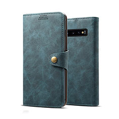 Coque Portefeuille Livre Cuir Etui Clapet T04 pour Samsung Galaxy S10 Plus Bleu