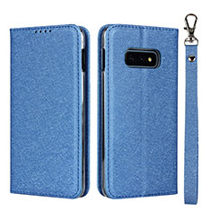 Coque Portefeuille Livre Cuir Etui Clapet T04 pour Samsung Galaxy S10e Bleu