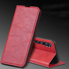 Coque Portefeuille Livre Cuir Etui Clapet T04 pour Xiaomi Mi Note 10 Pro Rouge