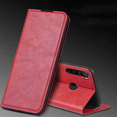 Coque Portefeuille Livre Cuir Etui Clapet T04 pour Xiaomi Redmi Note 8 (2021) Rouge