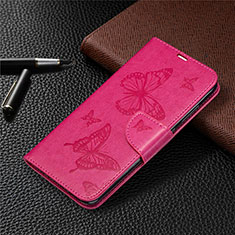 Coque Portefeuille Livre Cuir Etui Clapet T04 pour Xiaomi Redmi Note 9 Rose Rouge