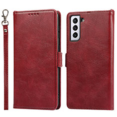 Coque Portefeuille Livre Cuir Etui Clapet T04D pour Samsung Galaxy S22 5G Rouge
