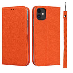 Coque Portefeuille Livre Cuir Etui Clapet T05 pour Apple iPhone 11 Orange