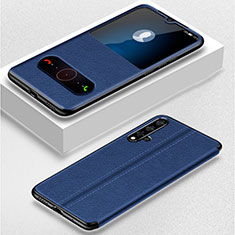 Coque Portefeuille Livre Cuir Etui Clapet T05 pour Huawei Nova 5 Bleu