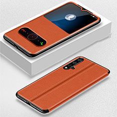 Coque Portefeuille Livre Cuir Etui Clapet T05 pour Huawei Nova 5 Orange