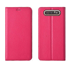 Coque Portefeuille Livre Cuir Etui Clapet T05 pour Samsung Galaxy A80 Rose Rouge