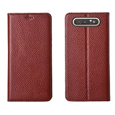 Coque Portefeuille Livre Cuir Etui Clapet T05 pour Samsung Galaxy A80 Vin Rouge