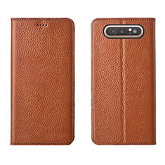 Coque Portefeuille Livre Cuir Etui Clapet T05 pour Samsung Galaxy A90 4G Orange