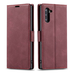 Coque Portefeuille Livre Cuir Etui Clapet T05 pour Samsung Galaxy Note 10 5G Vin Rouge
