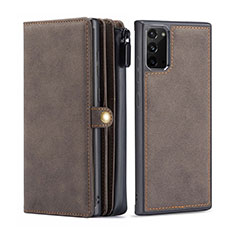 Coque Portefeuille Livre Cuir Etui Clapet T05 pour Samsung Galaxy Note 20 5G Marron