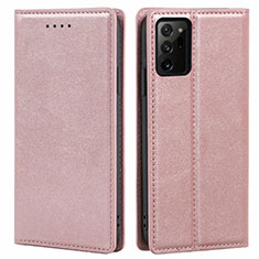 Coque Portefeuille Livre Cuir Etui Clapet T05 pour Samsung Galaxy Note 20 Ultra 5G Or Rose