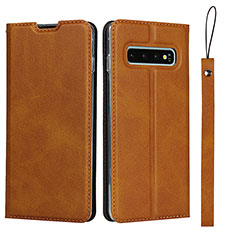 Coque Portefeuille Livre Cuir Etui Clapet T05 pour Samsung Galaxy S10 5G Orange