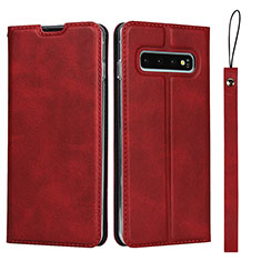 Coque Portefeuille Livre Cuir Etui Clapet T05 pour Samsung Galaxy S10 5G Rouge