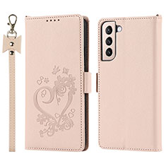 Coque Portefeuille Livre Cuir Etui Clapet T05D pour Samsung Galaxy S21 5G Rose