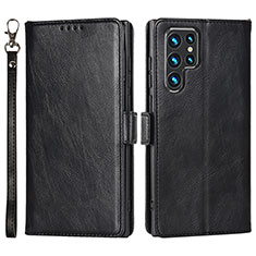 Coque Portefeuille Livre Cuir Etui Clapet T05D pour Samsung Galaxy S22 Ultra 5G Noir