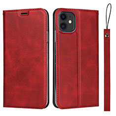 Coque Portefeuille Livre Cuir Etui Clapet T06 pour Apple iPhone 11 Rouge
